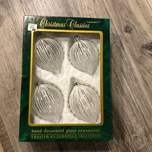 Commodore  Christmas Classics Hand Decorated Glass Ornaments. NEW